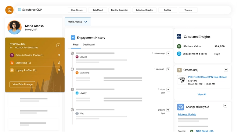 Customer profile in CDP platform