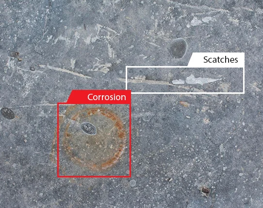 Surface scratches and corrosion